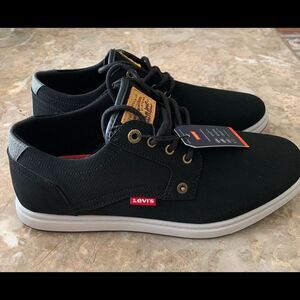NWT Levi’s Black, Cavas/denim Shoes, Logo, Lace closure, Size 10